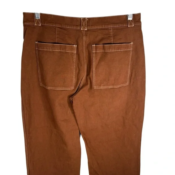 Madewell Emmett Wide Leg Chestnut Brown Trousers Womens P33 Jeans Pants Denim - Picture 8 of 10